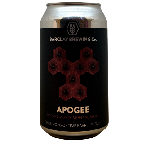 Barclay - Apogee – barrel aged stout van Barclay, blik 35,5 cl