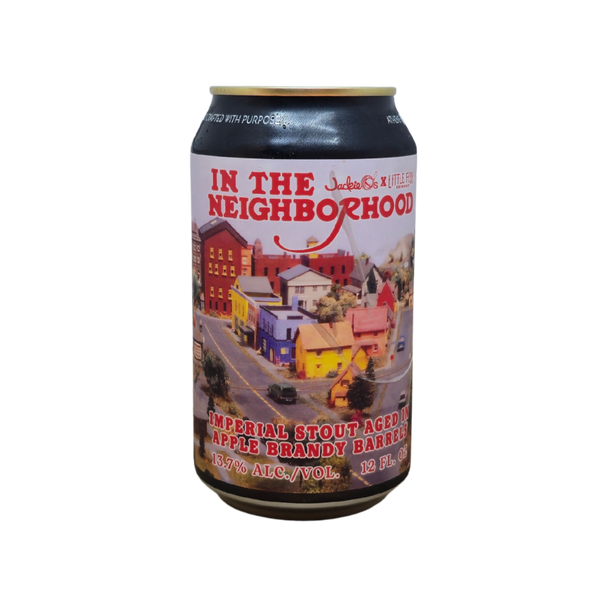 Jackie O's - In The Neighborhood (2026) – barrel aged stout van Jackie O's, blik 35,5 cl