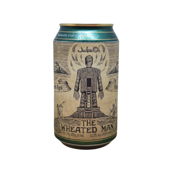 Jackie O's - The Wheated Man (2026) – barrel aged stout van Jackie O's, blik 35,5 cl