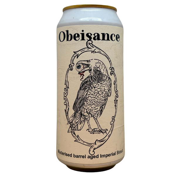 Sinnister - Obeisance – barrel aged stout van Sinnister, blik 44 cl