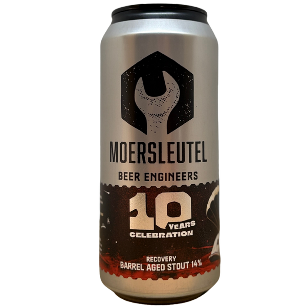 Moersleutel - 10 Years: Recovery – barrel aged stout van Moersleutel, blik 44 cl