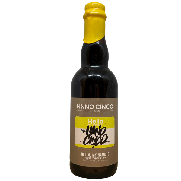 Nano Cinco - Hello My Name Is - Café Don Eli El Llano – barrel aged stout van Nano Cinco, fles 37,5 cl