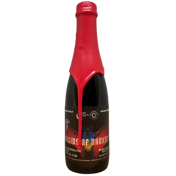 Third Moon x Collective Arts - Origins of Darkness (2025) – barrel aged stout van Third Moon, fles 37,5 cl